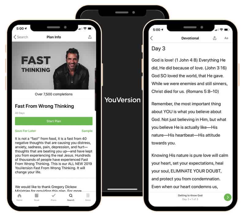 Phone using youversion